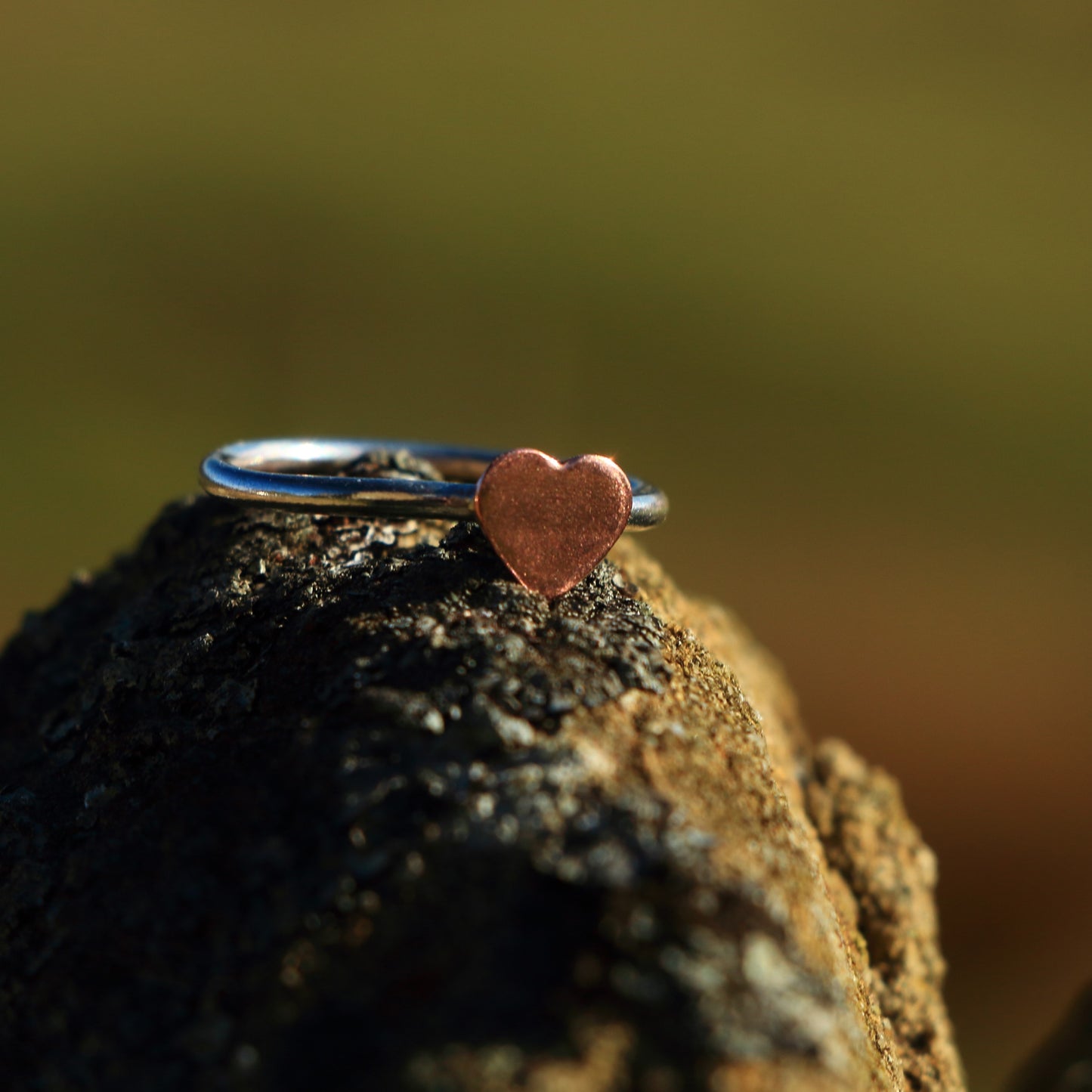 Handmade Silver Ring - Heart, Star, Moon Charm