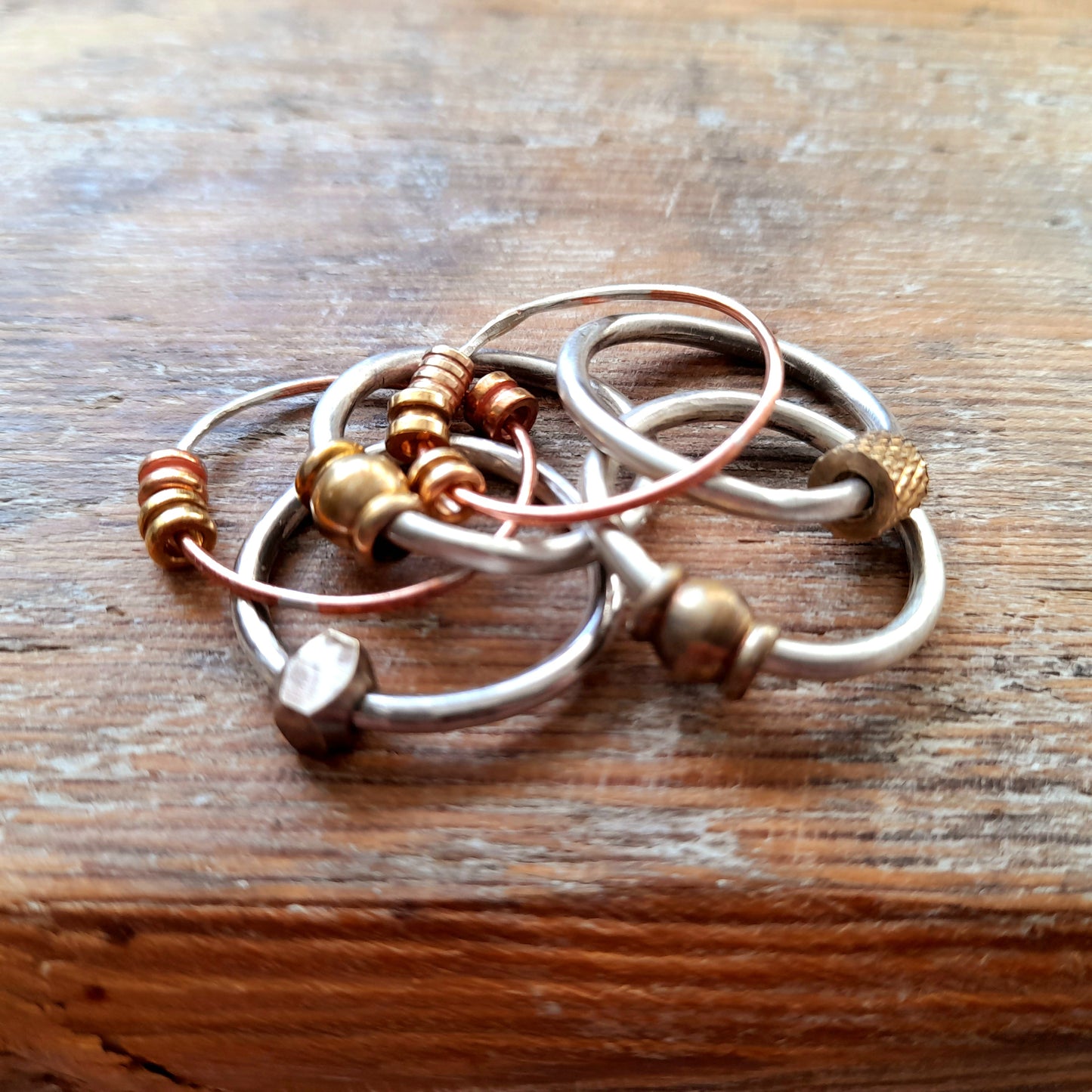 Fidget rings, thumb rings, spinning rings and fiddle rings (copper)