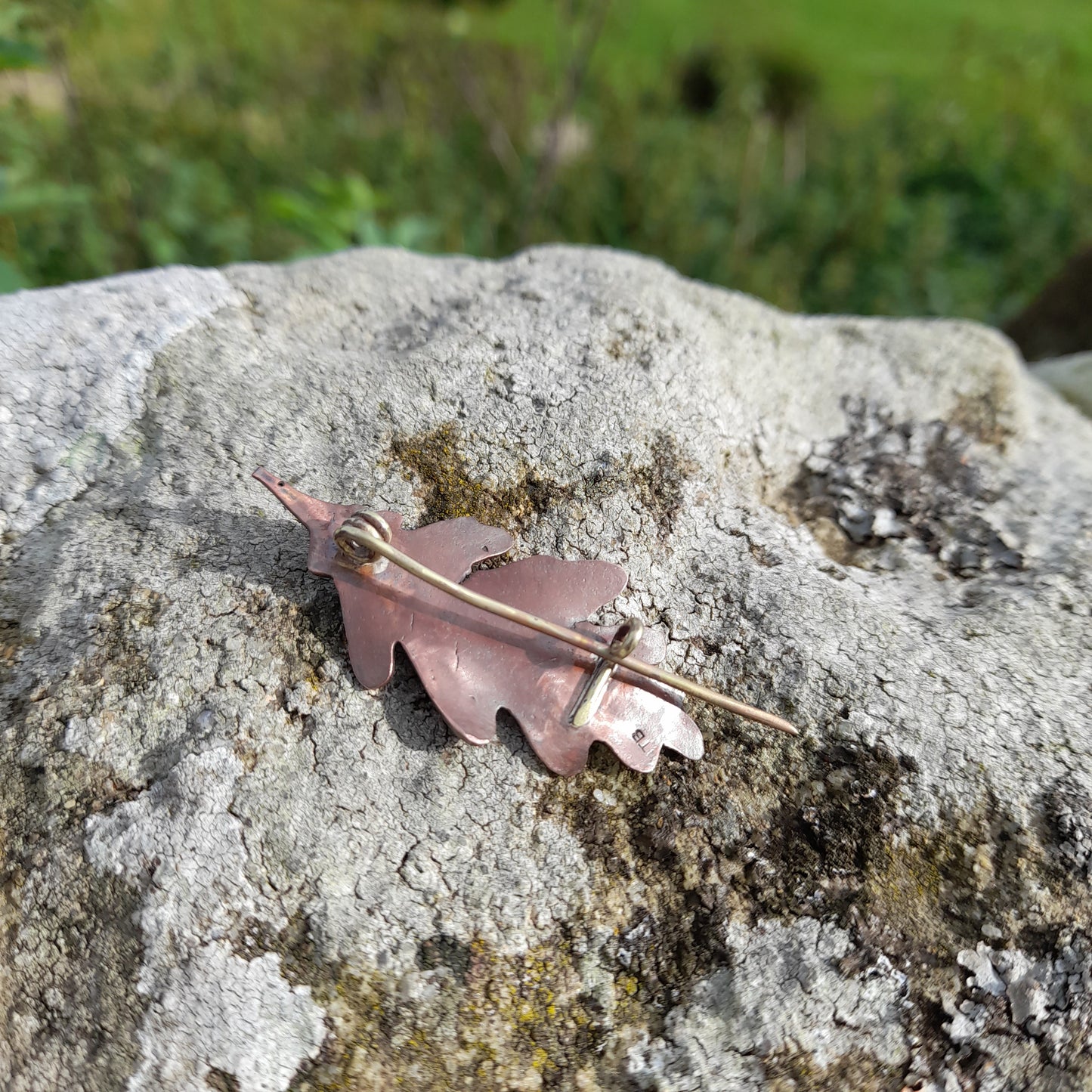 Handmade Copper Oak Leaf Brooch. Autumn Oak Leaf Brooch