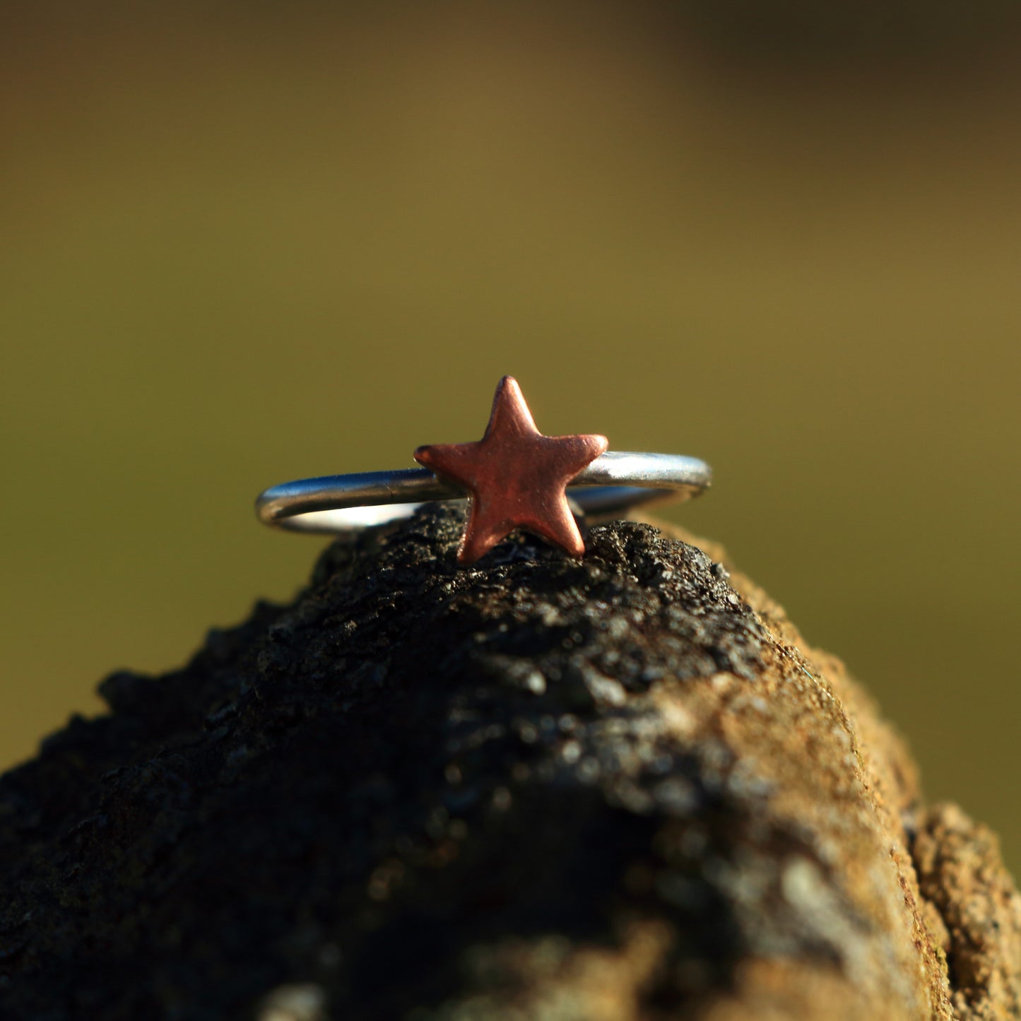 Handmade Silver Ring - Heart, Star, Moon Charm