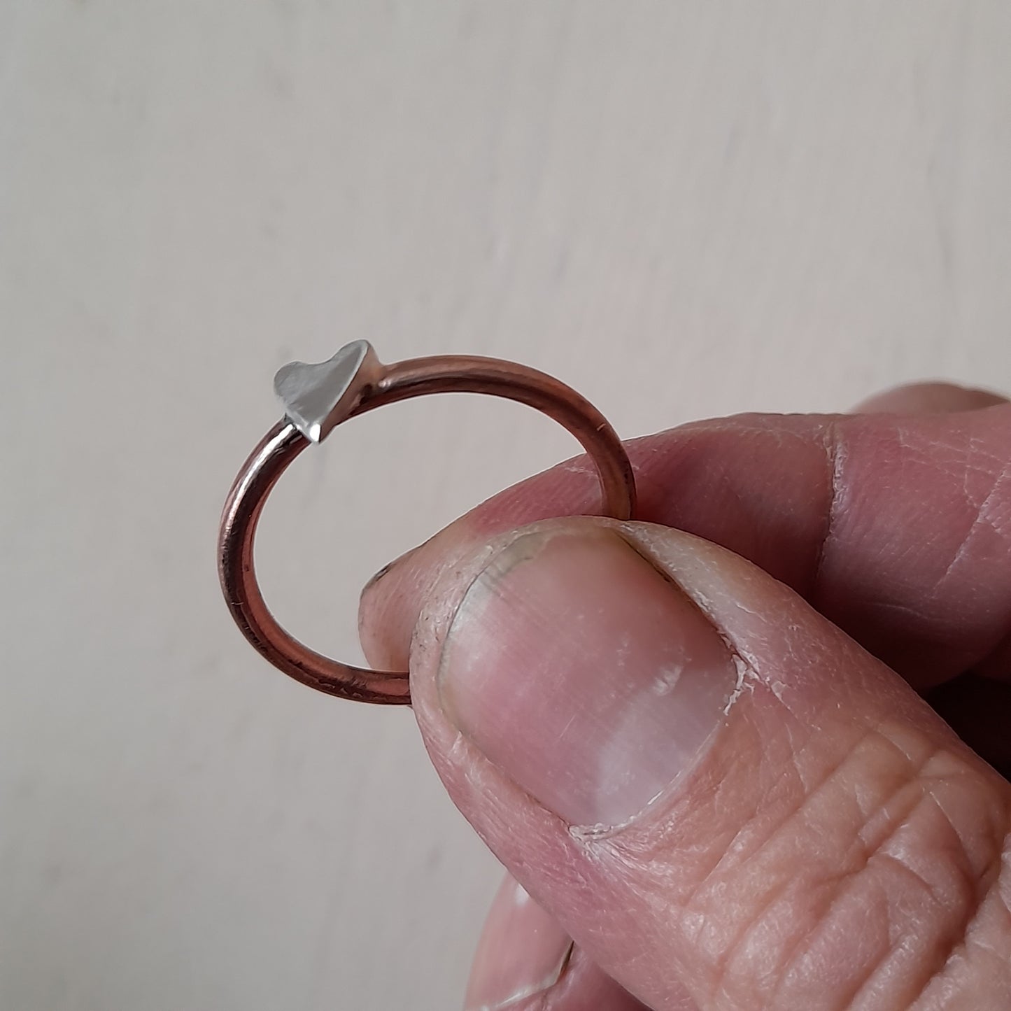 Handmade Copper and Silver Ring. Copper Ring, with Heart, Star or Crescent Moon.