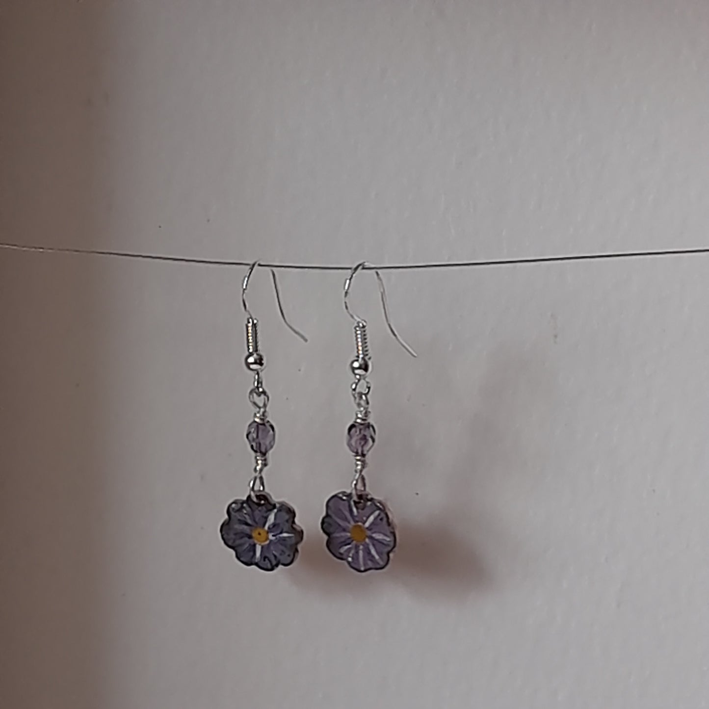 Flower Earrings. Enamel Flower Dangle Earrings. Colourful Handmade Floral Drop Earrings.