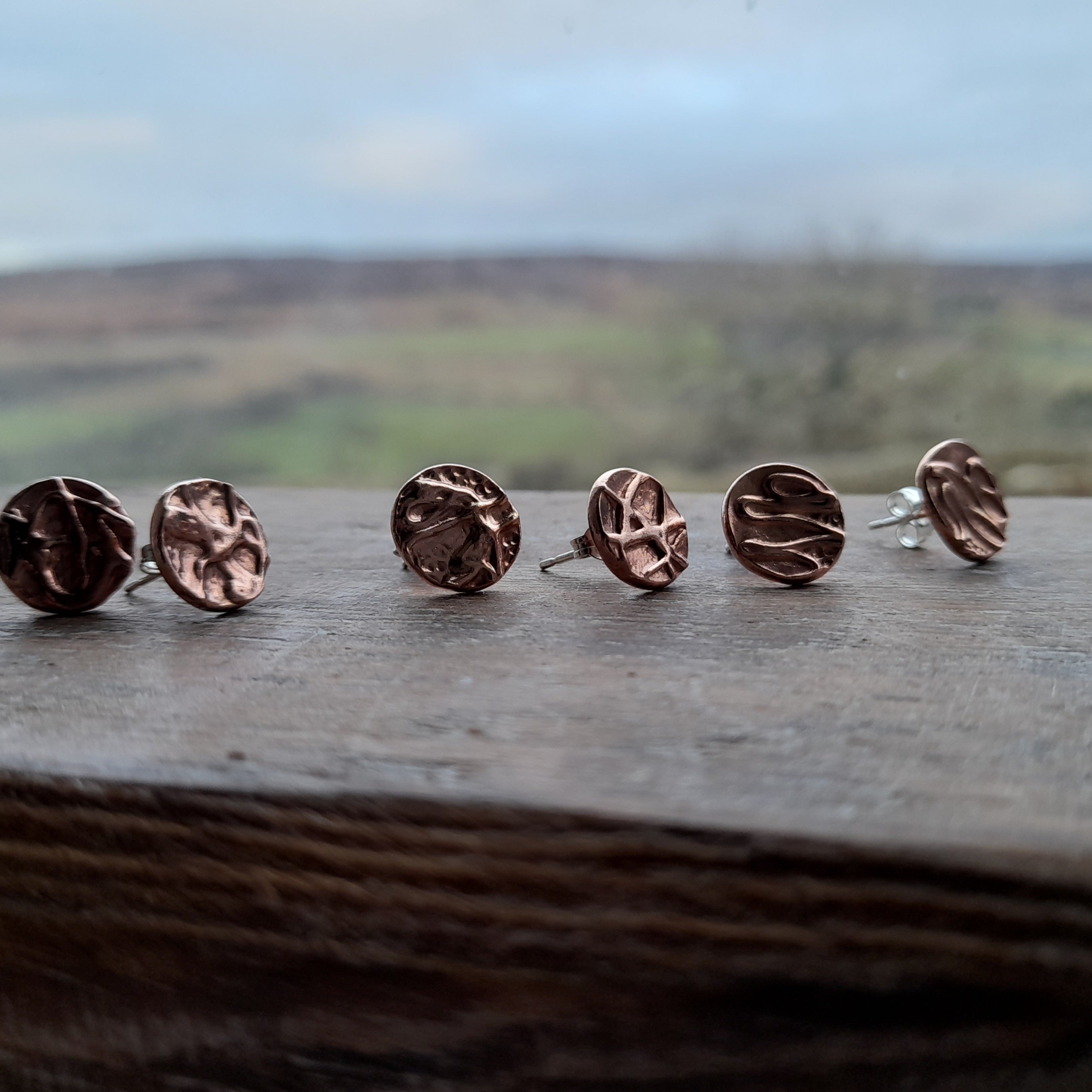 Copper stud sale earrings