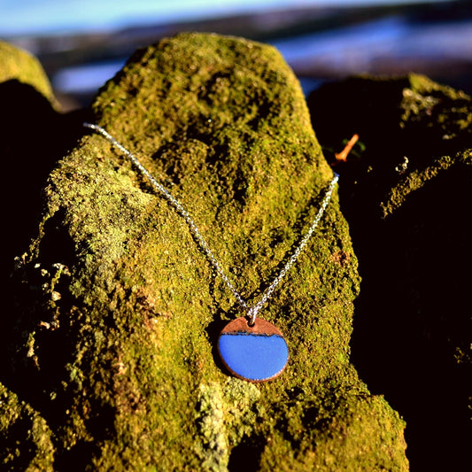 Enamel Pendant Necklace. Colourful Enamel Disc Necklaces.