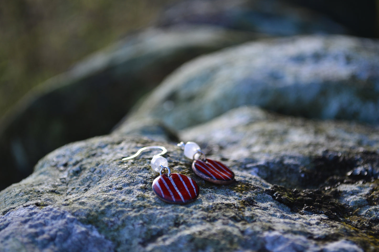 Dangle Earrings. Glorious Red Enamel Earrings. Handmade, simple and very red!