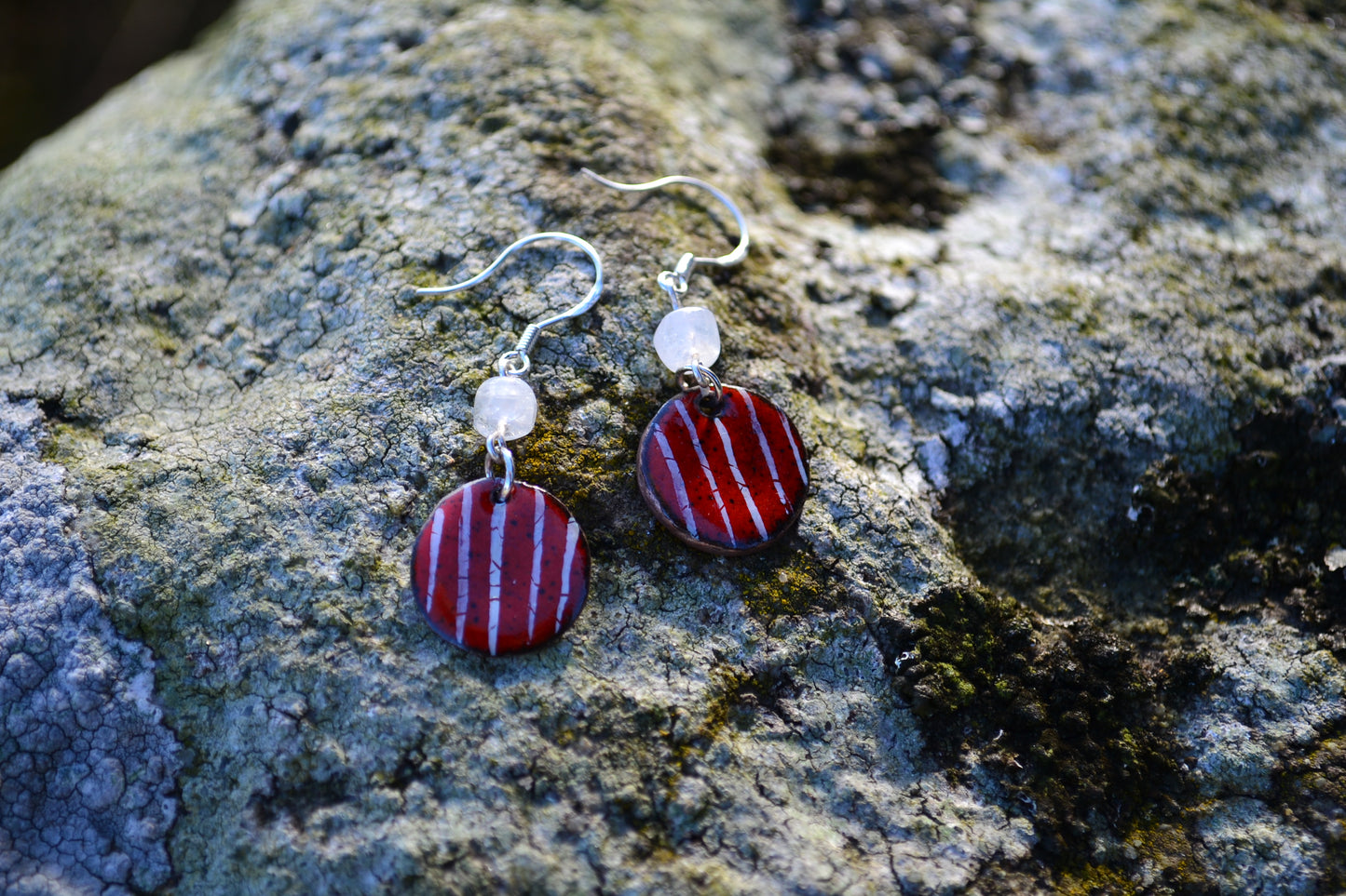 Dangle Earrings. Glorious Red Enamel Earrings. Handmade, simple and very red!
