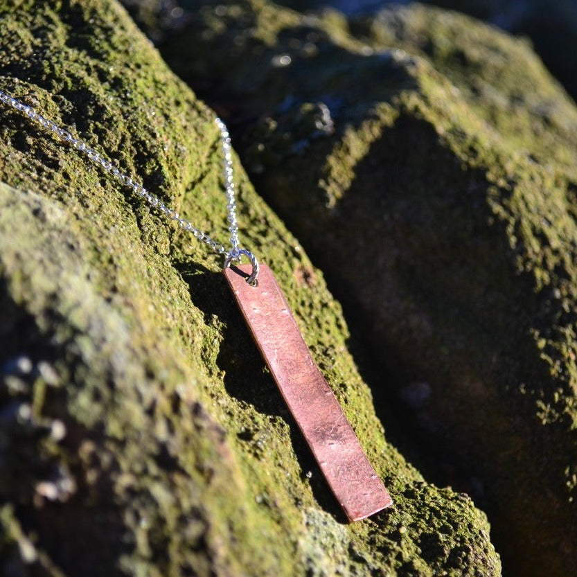 Handmade Enamel Pendant. Colourful and Individual Rectangular Necklace